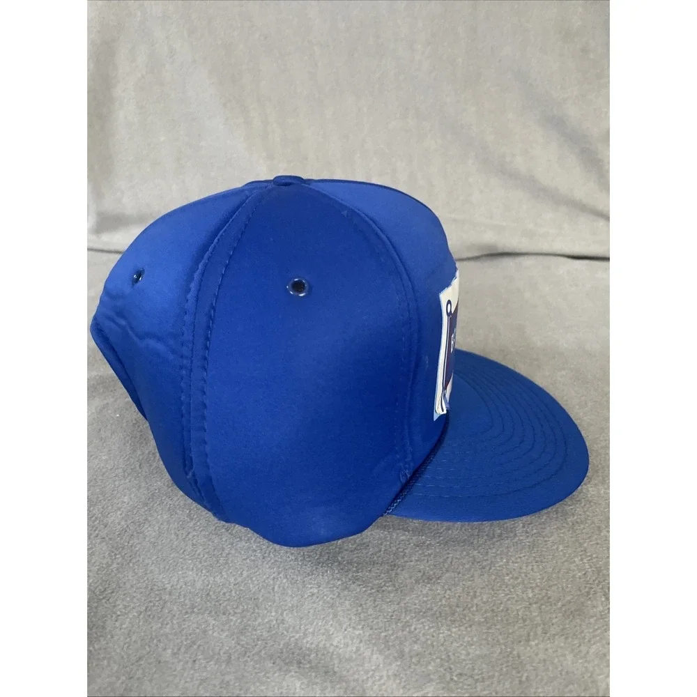 Distressed Banner Bearings‎ Trucker Hat Mens OSFA Blue Vintage Snapback Mesh Cap